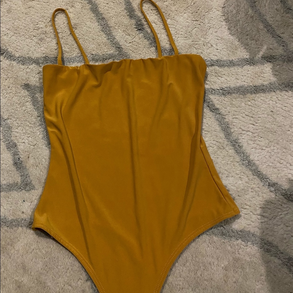 Mustard body suit